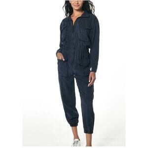 Young Fabulous & Broke Navy Flight Suit Utility Jumpsuit Midnight Pigment Size S